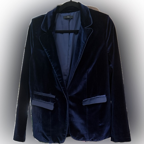 Fate, Women’s Navy Velvet Blazer Jacket size large - Picture 2 of 3